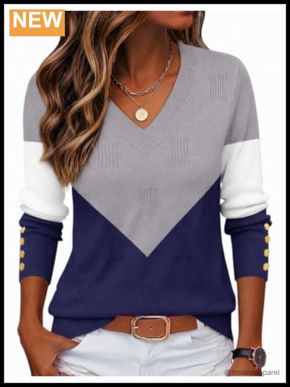 Zeagoo Women's V-Neck Lightweight Button Cuff Pullover Sweater